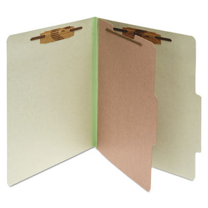 ESACC15044 - Pressboard 25-Pt Classification Folders, Letter, 4-Section, Leaf Green, 10-box