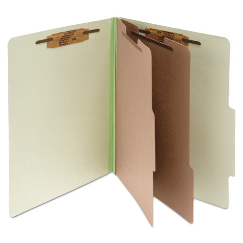 ESACC15046 - Pressboard 25-Pt Classification Folders, Letter, 6-Section, Leaf Green, 10-box
