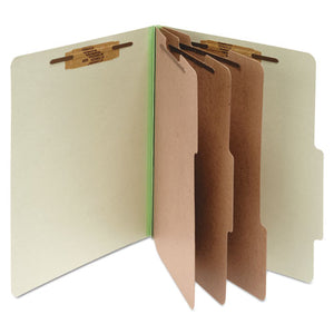 ESACC15048 - Pressboard 25-Pt Classification Folders, Letter, 8-Section, Leaf Green, 10-box
