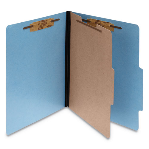 ESACC15642 - Colorlife Presstex Classification Folders, Letter, 4-Section, Light Blue, 10-box
