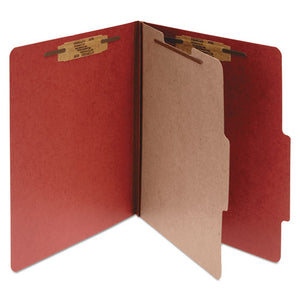 ESACC16034 - Pressboard 25-Pt Classification Folders, Legal, 4-Section, Earth Red, 10-box