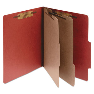 ESACC16036 - Pressboard 25-Pt Classification Folders, Legal, 6-Section, Earth Red, 10-box
