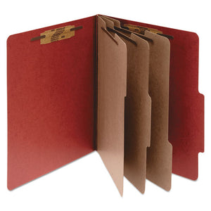 ESACC16038 - Pressboard 25-Pt Classification Folders, Legal, 8-Section, Earth Red, 10-box