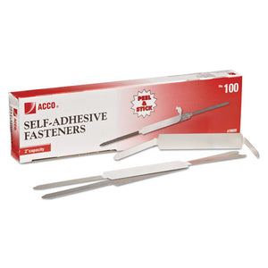 ESACC70020 - Self-Adhesive Paper File Fasteners, 2" Capacity, 2 3-4" Center, 100-box