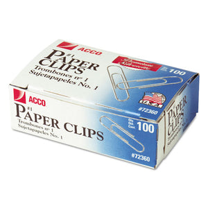 ESACC72360 - PAPER CLIPS, SMALL (NO. 1), SILVER, 1000-PACK