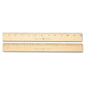 ESACM10375 - Wood Ruler, Metric And 1-16" Scale With Single Metal Edge, 30 Cm