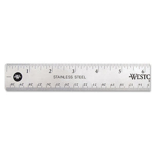 ESACM10415 - Stainless Steel Office Ruler With Non Slip Cork Base, 12"