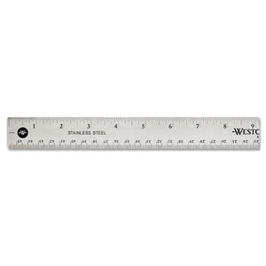 ESACM10417 - Stainless Steel Office Ruler With Non Slip Cork Base, 18"