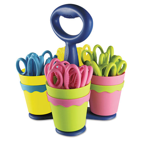 ESACM14755 - School Scissors Caddy W-24 Pairs Of Kids' Scissors W-microban, 5" Pointed