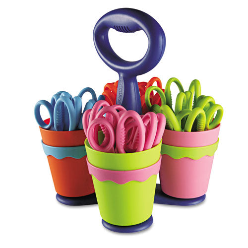 ESACM14756 - School Scissors Caddy W-24 Pairs Of Kids' Scissors W-microban, 5" Blunt