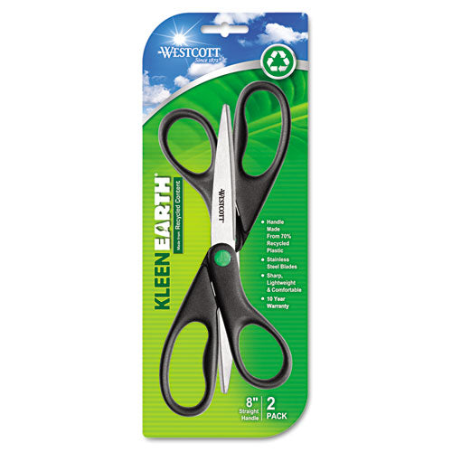 ESACM15179 - Kleenearth Recycled Scissors, 8" Long, Black, 2-pack