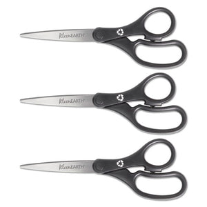 ESACM15585 - Kleenearth Basic Plastic Handle Scissors, 8" Long, Pointed, Black, 3-pack