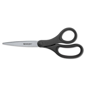 ESACM15586 - Kleenearth Basic Plastic Handle Scissors, 9" Long, Pointed, Black