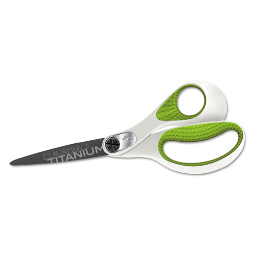 ESACM16447 - Carbo Titanium Bonded Scissors, 8" Long, Straight Handle, White-green