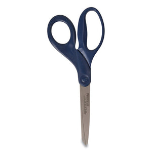 Titanium Bonded Scissors, 8" Long, 3.5" Cut Length, Navy Straight Handle