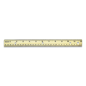 Three-hole Punched Wood Ruler, Standard-metric, 12" (30 Cm) Long, Natural Wood, 36-box