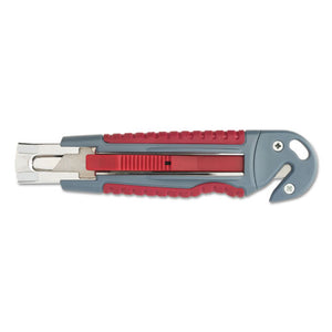 ESACM18968 - Titanium Auto-Retract Utility Knife With Carton Slicer, Gray-red, 3 1-2" Blade