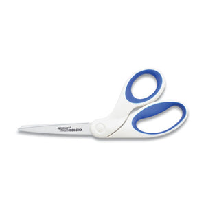 Non-stick Titanium Bonded Scissors, 8" Long, 3.25" Cut Length, White-blue Bent Handle