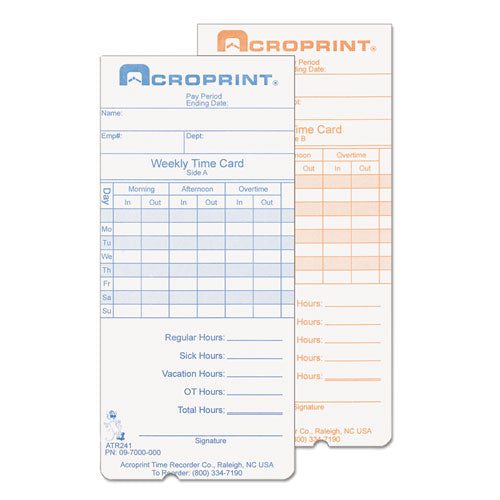 ESACP097000000 - Weekly Time Cards For Atr240 And Atr360, 250-pack
