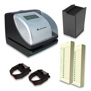 Es700 Time Clock And Document Stamp Bundle, Black-silver