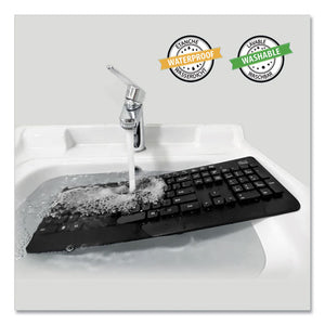 Easytouch 631ub Antimicrobial Waterproof Keyboard, 104 Keys, Black