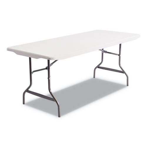 ESALE65600 - Resin Rectangular Folding Table, Square Edge, 72w X 30d X 29h, Platinum