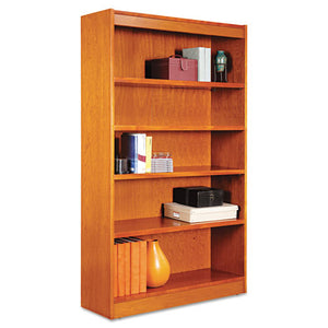 ESALEBCS56036MC - Square Corner Wood Bookcase, Five-Shelf, 35-5-8w X 11-3-4d X 60h, Medium Cherry