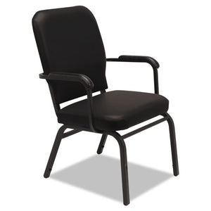 ESALEBT6516 - Oversize Stack Chair With Arms, Black Anitmicrobial Vinyl Upholstery, 2-carton