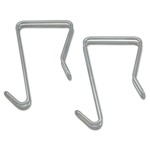 ESALECH1SR - Single Sided Partition Garment Hook, Silver, Steel, 2-pk