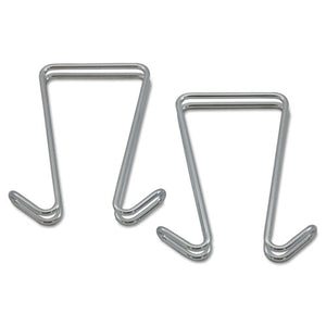 ESALECH2SR - Double Sided Partition Garment Hook, Silver, Steel, 2-pk