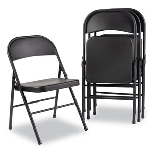 Steel Folding Chair, Graphite Seat-graphite Back, Graphite Base, 4-carton