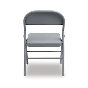 Steel Folding Chair, Light Gray Seat-light Gray Back, Light Gray Base, 4-carton