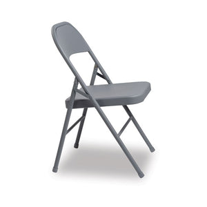 Steel Folding Chair, Light Gray Seat-light Gray Back, Light Gray Base, 4-carton