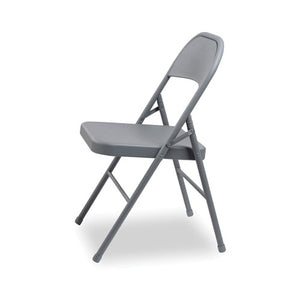 Steel Folding Chair, Light Gray Seat-light Gray Back, Light Gray Base, 4-carton