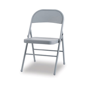 Steel Folding Chair, Light Gray Seat-light Gray Back, Light Gray Base, 4-carton