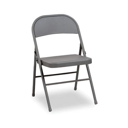 Steel Folding Chair, Light Gray Seat-light Gray Back, Light Gray Base, 4-carton