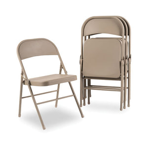 Steel Folding Chair, Tan Seat-tan Back, Tan Base, 4-carton