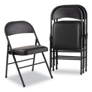 Steel Folding Chair, Graphite Seat-graphite Back, Graphite Base, 4-carton