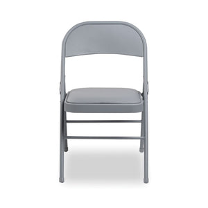 Steel Folding Chair, Light Gray Seat-light Gray Back, Light Gray Base, 4-carton