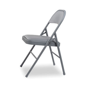 Steel Folding Chair, Light Gray Seat-light Gray Back, Light Gray Base, 4-carton