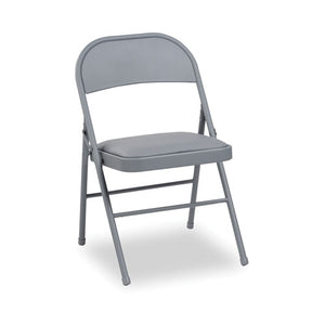 Steel Folding Chair, Light Gray Seat-light Gray Back, Light Gray Base, 4-carton