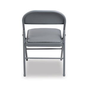 Steel Folding Chair, Light Gray Seat-light Gray Back, Light Gray Base, 4-carton