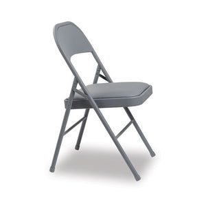 Steel Folding Chair, Light Gray Seat-light Gray Back, Light Gray Base, 4-carton