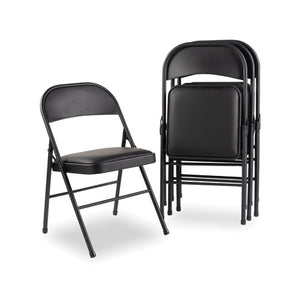 Steel Folding Chair, Graphite Seat-graphite Back, Graphite Base, 4-carton