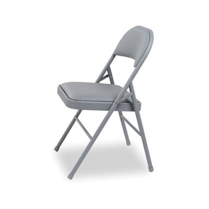 Steel Folding Chair, Light Gray Seat-light Gray Back, Light Gray Base, 4-carton