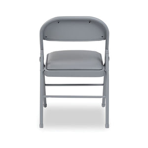 Steel Folding Chair, Light Gray Seat-light Gray Back, Light Gray Base, 4-carton