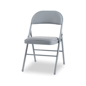 Steel Folding Chair, Light Gray Seat-light Gray Back, Light Gray Base, 4-carton