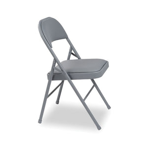 Steel Folding Chair, Light Gray Seat-light Gray Back, Light Gray Base, 4-carton