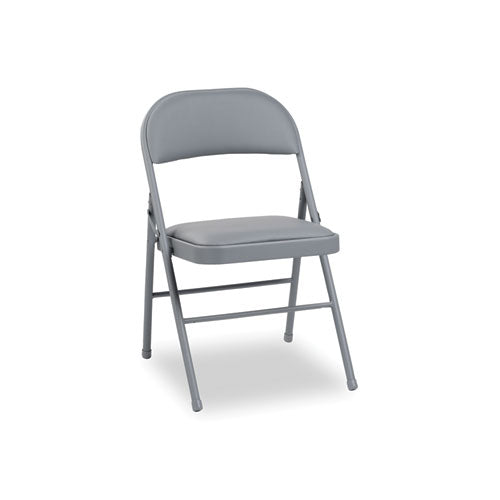 Steel Folding Chair, Light Gray Seat-light Gray Back, Light Gray Base, 4-carton