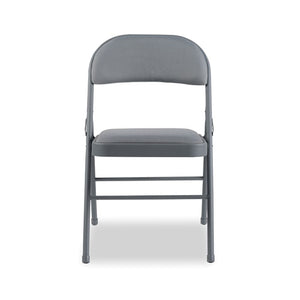 Steel Folding Chair, Light Gray Seat-light Gray Back, Light Gray Base, 4-carton